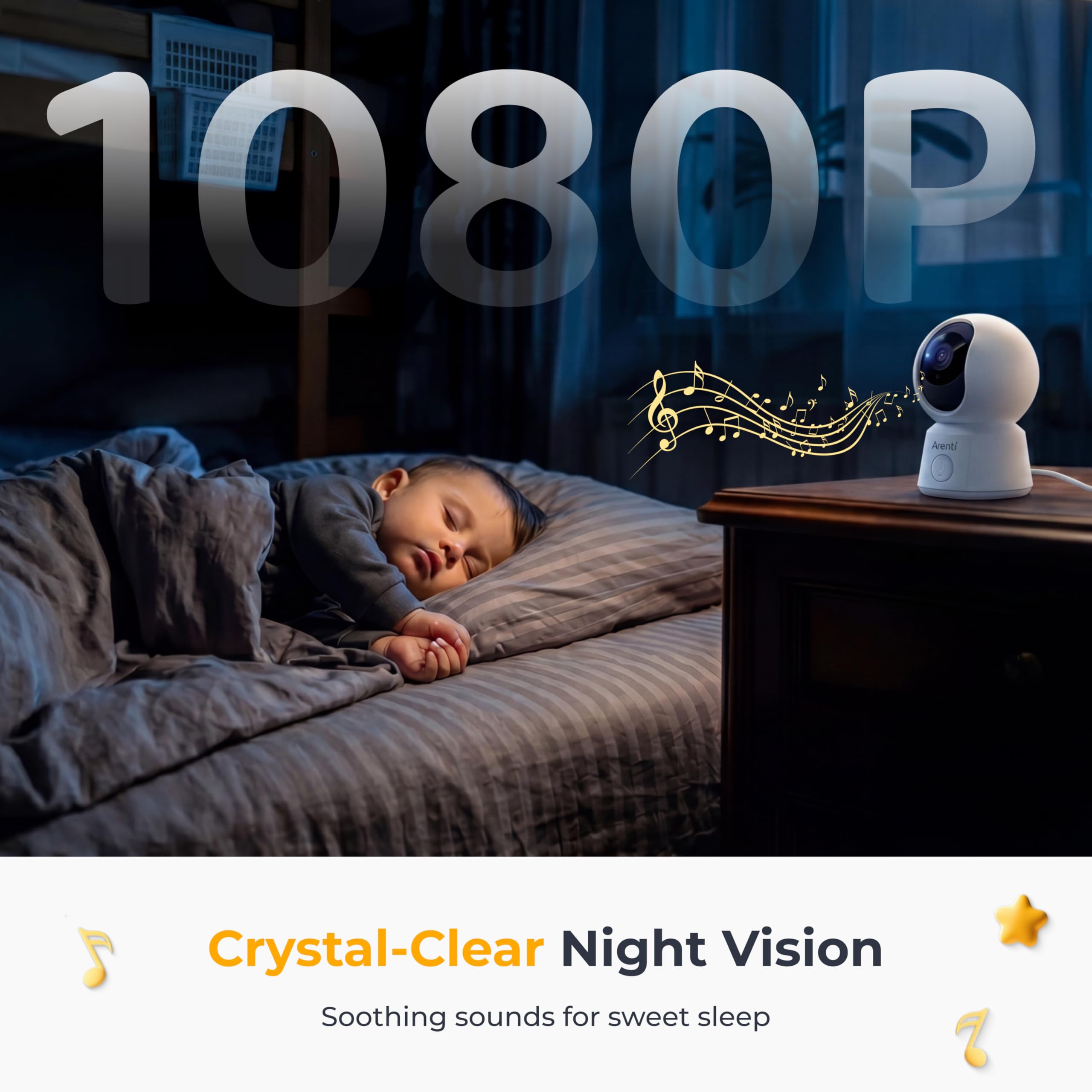 Arenti Baby Monitor, Smart WiFi 6 Baby Camera with 5-Inch Upgraded Wireless Display, 360° View, Auto-Night Vision, Temperature Sensor, Sound & Motion Detection, 2 Way Audio, VOX Mode (B2) 🍁 All In One Marketplace Canada