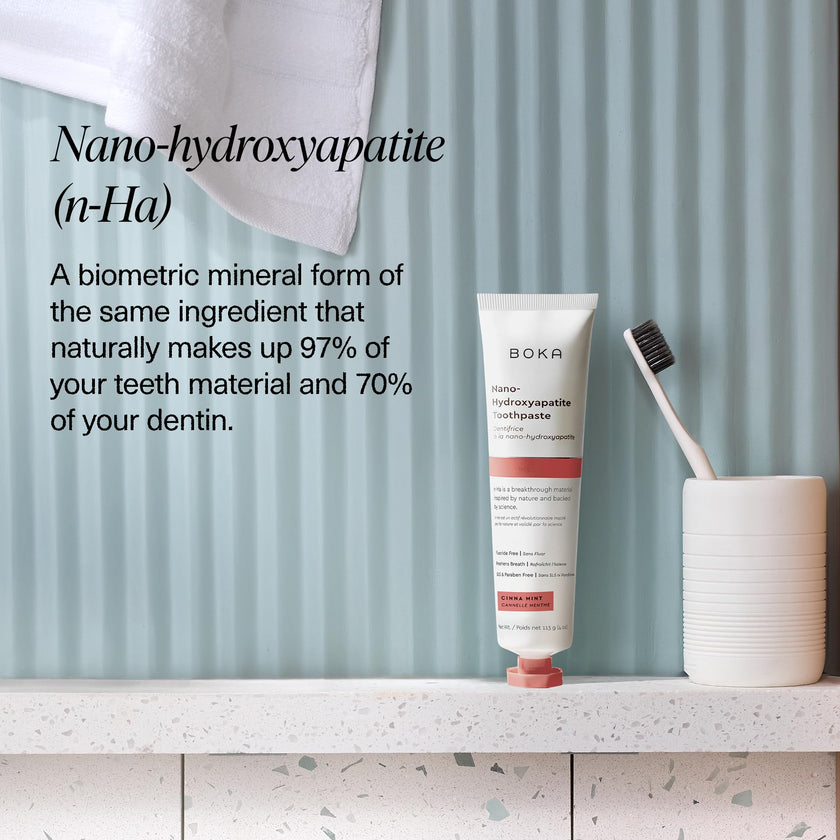 Boka Fluoride Free Toothpaste, Nano Hydroxyapatite Toothpaste, Appropriate for Sensitive Teeth - for Adult Oral Care - Cinnamon Mint Flavor, 4 Fl Oz (113g) 1Pk 🍁 All In One Marketplace Canada