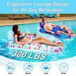 PuppyuWill 2 Pack Pool Floaties for Adults, Inflatable Pool Lounger Float Heavy Duty with Cup Holder, Backrest & Footrest Pool Lounge Float Extra Large Pool Rafts for Adults Beach Lake Party 🍁 All In One Marketplace Canada