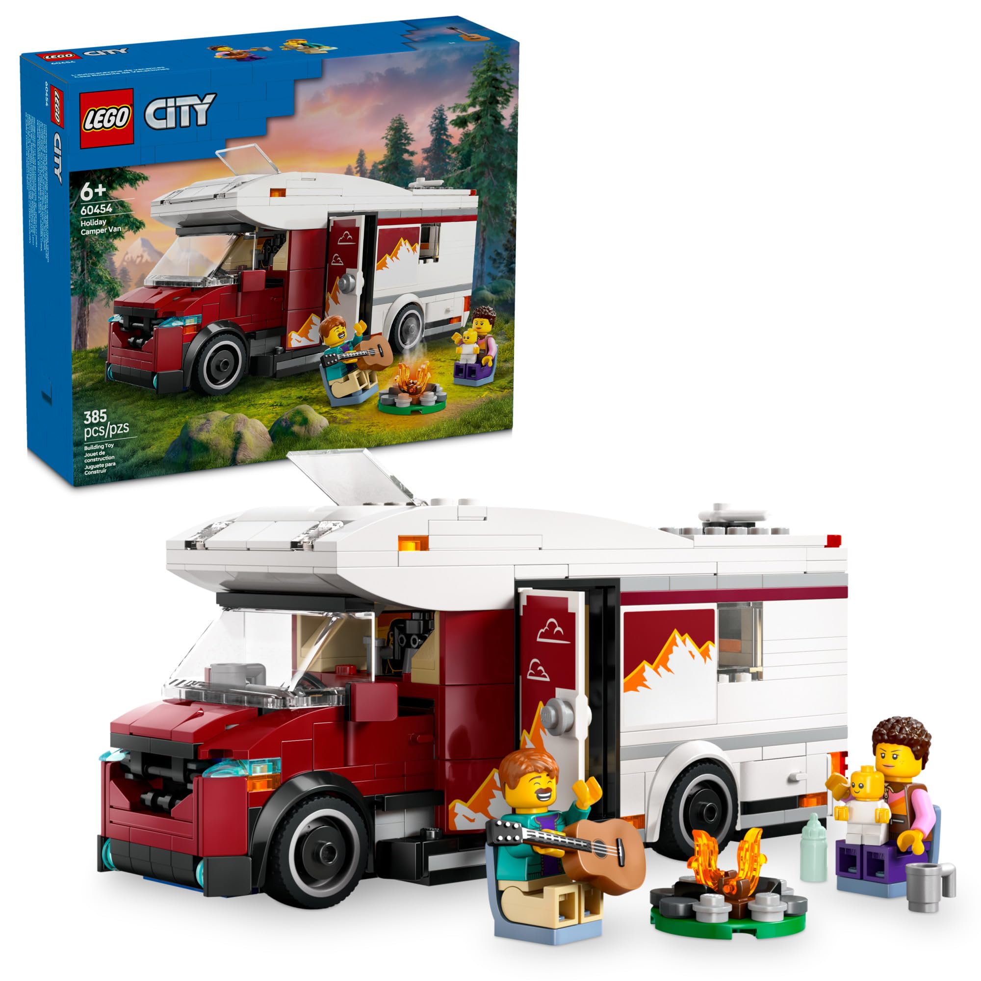 LEGO City Holiday Adventure Camper Van Building Toy Set - Vacation Toy for Kids, Boys and Girls, Ages 6+ - Includes 3 Minifigures and Accessories - Gift Idea for Birthdays and Holidays - 60454 🍁 All In One Marketplace Canada