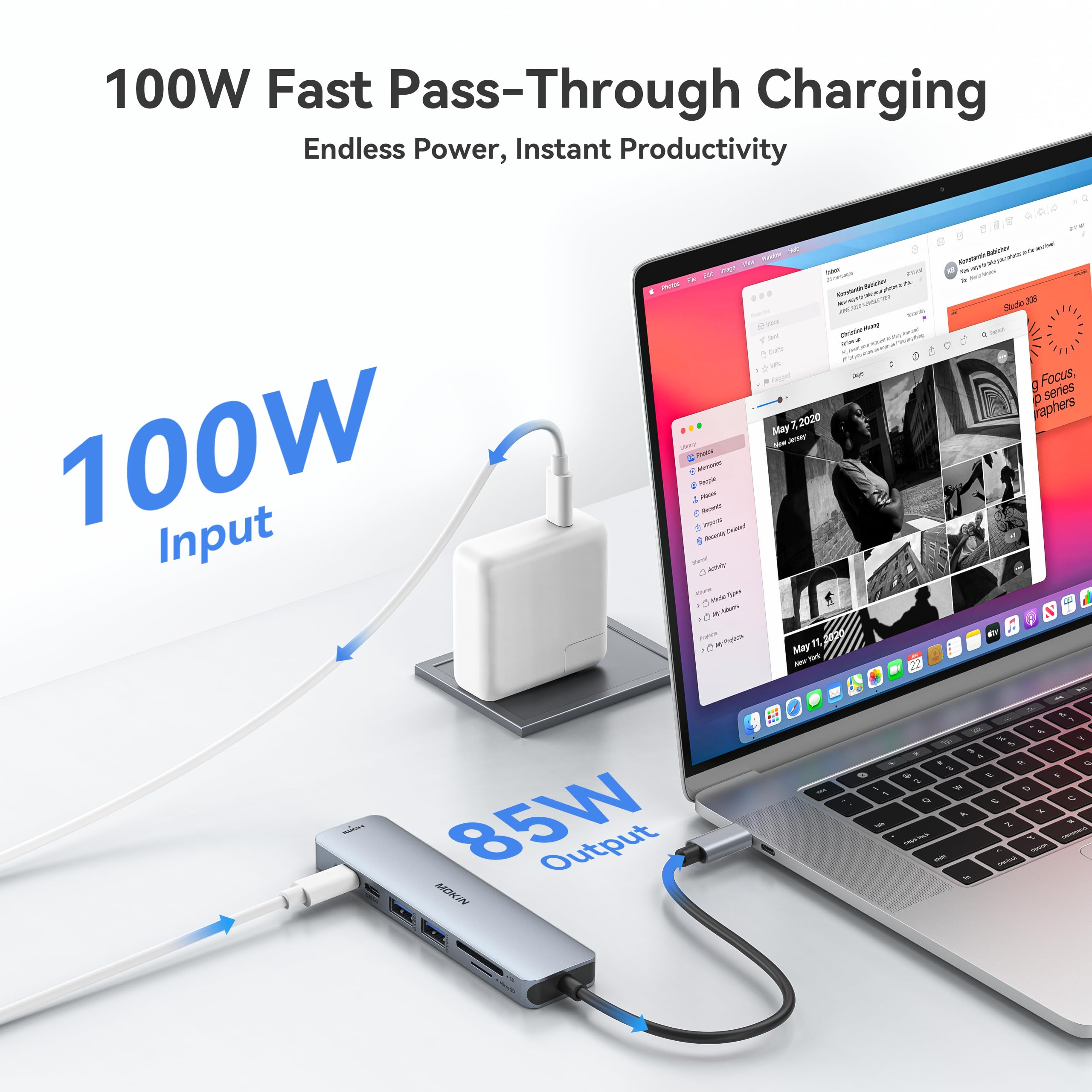 USB C Hub HDMI Adapter for MacBook Pro/Air, MOKiN 7 in 1 USB C Dongle with HDMI, microSD/SD Card Reader, USB C Data Port,100W PD, and 2 USB 3.0 Compatible for MacBook Pro/Air, Dell XPS, Thinkpad. 🍁 All In One Marketplace Canada