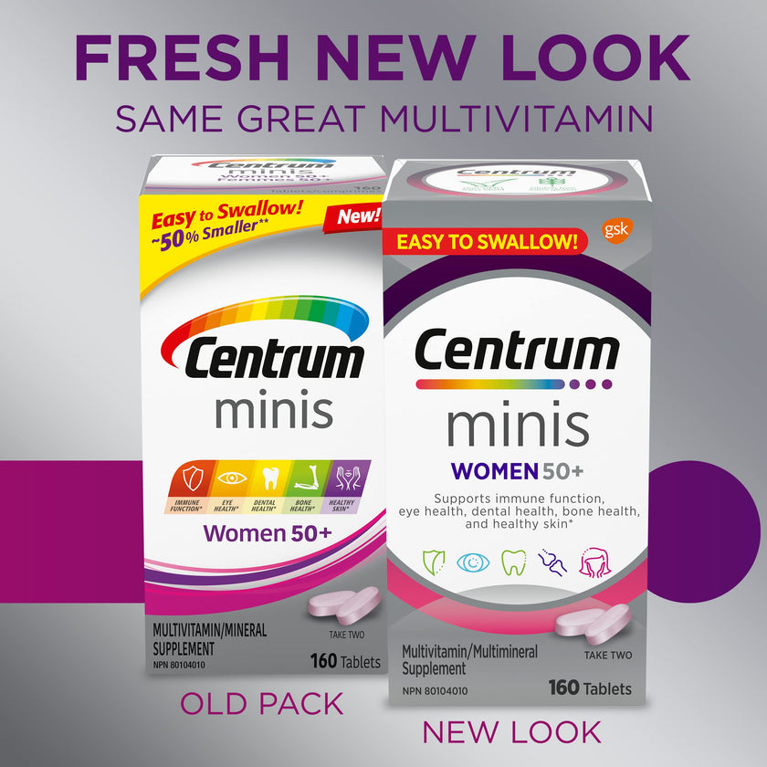 Centrum Women 50 Plus Multivitamins/Minerals Supplement for Women 50+, 160 Mini Tablets 🍁 All In One Marketplace Canada