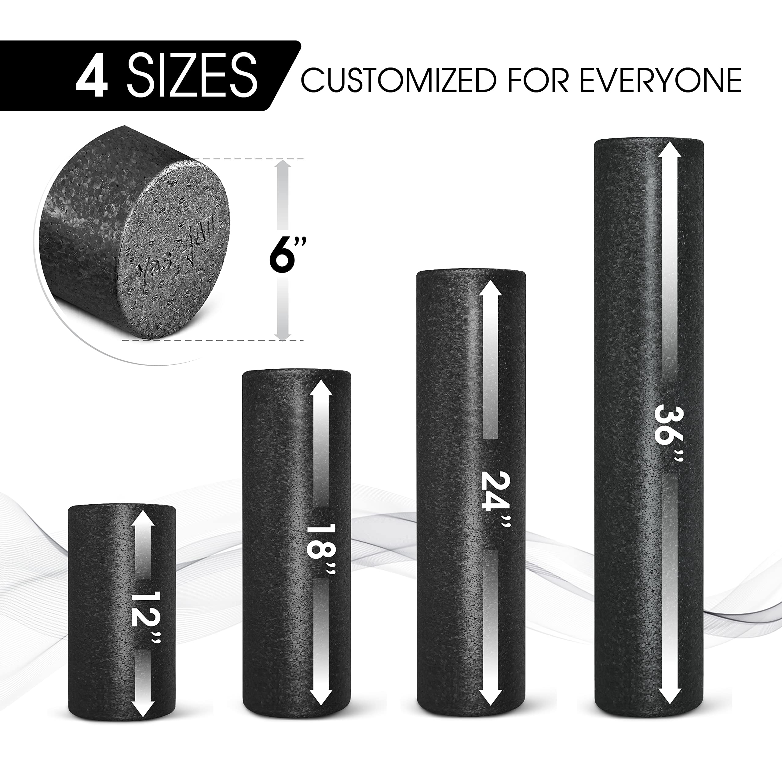 Yes4All EPP Exercise Foam Roller – Extra Firm High Density Foam Roller – Best for Flexibility and Exercises (36 inch, Black) 🍁 All In One Marketplace Canada