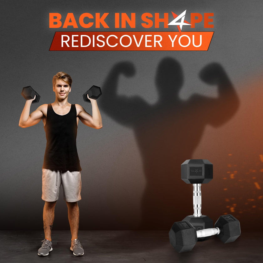 Yes4All Hex Dumbbell with Chrome Grip, Single Hand Weight for Strength Training - 30 lbs 🍁 All In One Marketplace Canada