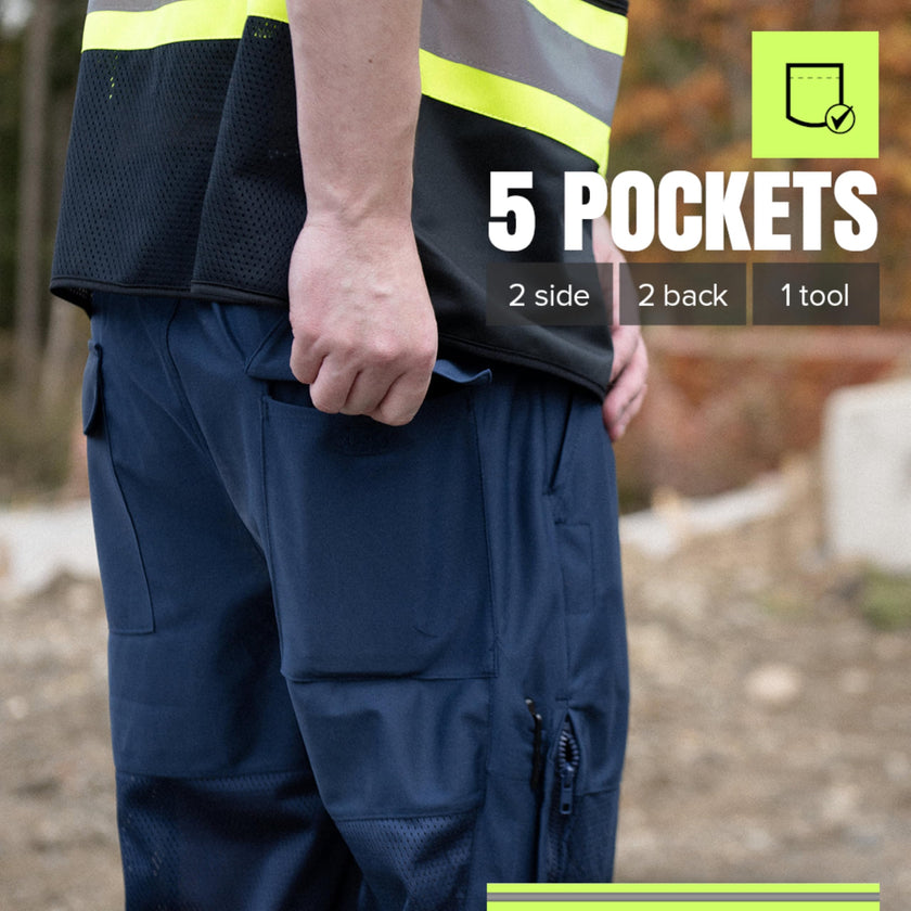 Pioneer Hi Vis Pants for Men - Breathable Mesh - Blue 🍁 All In One Marketplace Canada