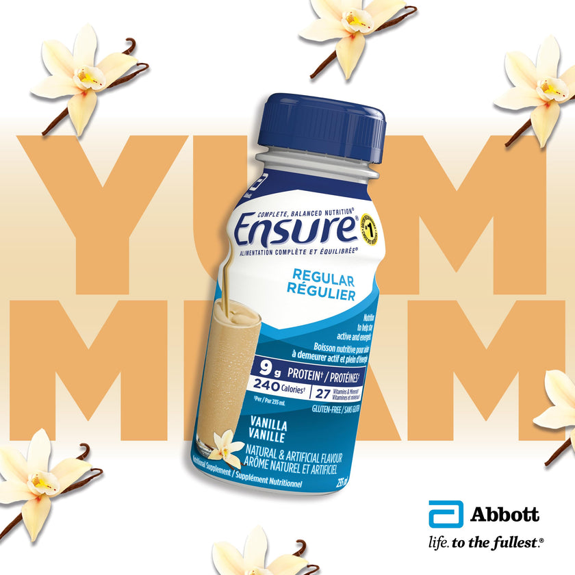 Ensure Regular, Nutritional Supplement Shake Value Pack, Nutrition To Stay Active And Energetic, Vanilla, 24 x 235-mL Bottles 🍁 All In One Marketplace Canada