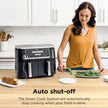 Ninja Foodi 10 QT 6-in-1 DualZone Smart XL Air Fryer, 2 Independent 5QT Baskets, Smart Cook Thermometer, Match Cook, Smart Finish, Air Fry, Roast, Bake, Dehydrate, Reheat, Grey, DZ550 🍁 All In One Marketplace Canada