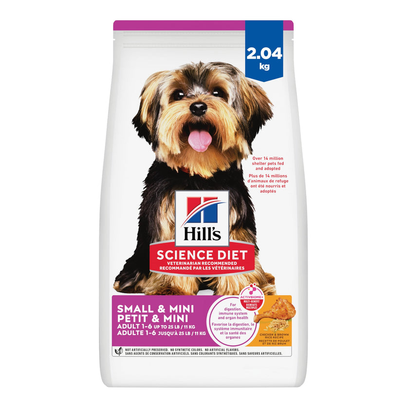 Hill's Science Diet Adult Small & Mini Chicken Meal & Rice Recipe Dry Dog Food 2.04 kg Bag 🍁 All In One Marketplace Canada