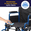 Drive Medical Single Axle Blue Streak Wheelchair, Flip Back Desk Arm, Swing Away Footrests, 18