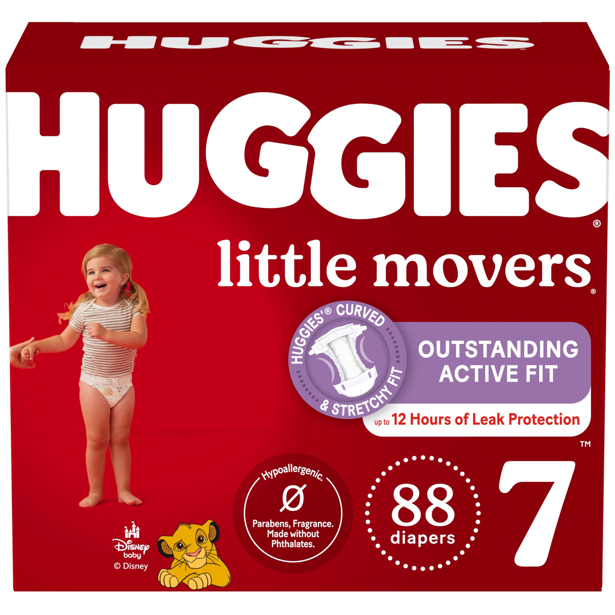 Huggies Size 7 Diapers, Little Movers Baby Diapers, Size 7 (41+ lbs), 88 Count, Packaging May Vary 🍁 All In One Marketplace Canada