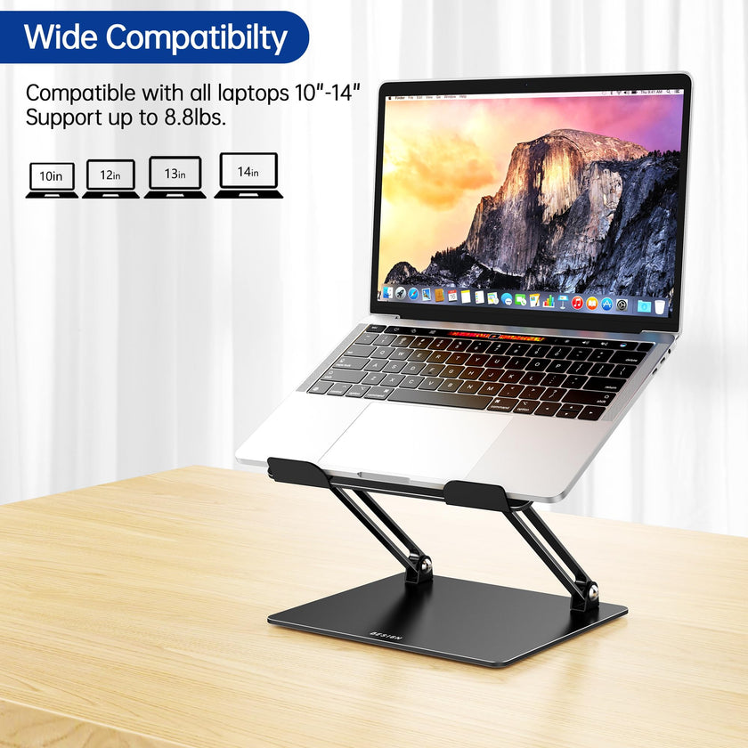 Besign LS10 Laptop Stand for Desk, Ergonomic Adjustable Notebook Tablet Stand, Riser Holder Computer Stand Compatible with Air, Pro, Dell, HP, Lenovo More 10-14