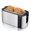 Elite Gourmet ECT5322 Long Slot 4 Slice Toaster, Countdown Timer, Bagel Function, 6 Toast Setting, Defrost, Cancel Function, Built-in Warming Rack, Extra Wide Slots for Bagels Waffles, Stainless Steel 🍁 All In One Marketplace Canada