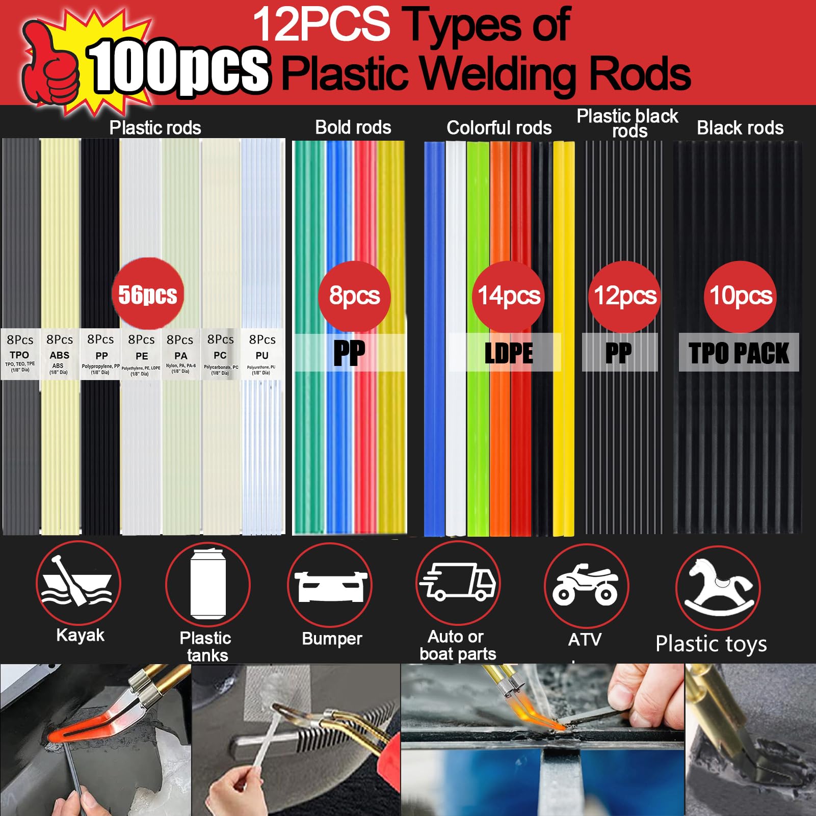 Upgraded 220W Plastic Welder, 2 in 1 Plastic Welding Repair Welder Kit 1000PCS Hot Stapler Soldering Gun with 100PCS Plastics Welding Rods Car Bumper Repair Kit for Most Plastics Repair 🍁 All In One Marketplace Canada