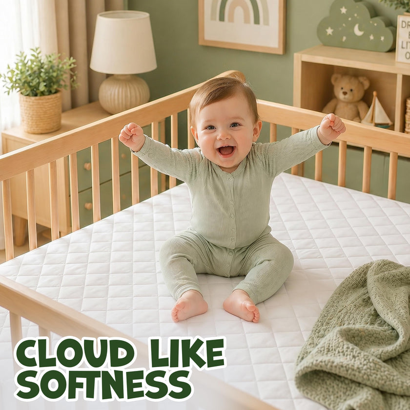 Utopia Bedding Waterproof Crib Fitted Mattress Protector (Pack of 2) - Toddler and Baby Crib Mattress Pad Cover - Soft and Breathable with 7 Inches Deep Skirt (White, 28
