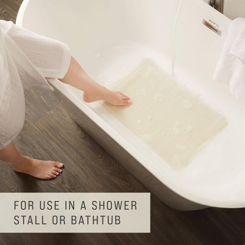 Rubbermaid Commercial Products Bath Tub and Shower Mat | Large - 28 x 16 in. | White | Machine Washable | Safti-Grip Non-Slip Bathroom Mat with Suction Cups for Home/Hotel/Shower/Bathtub 🍁 All In One Marketplace Canada