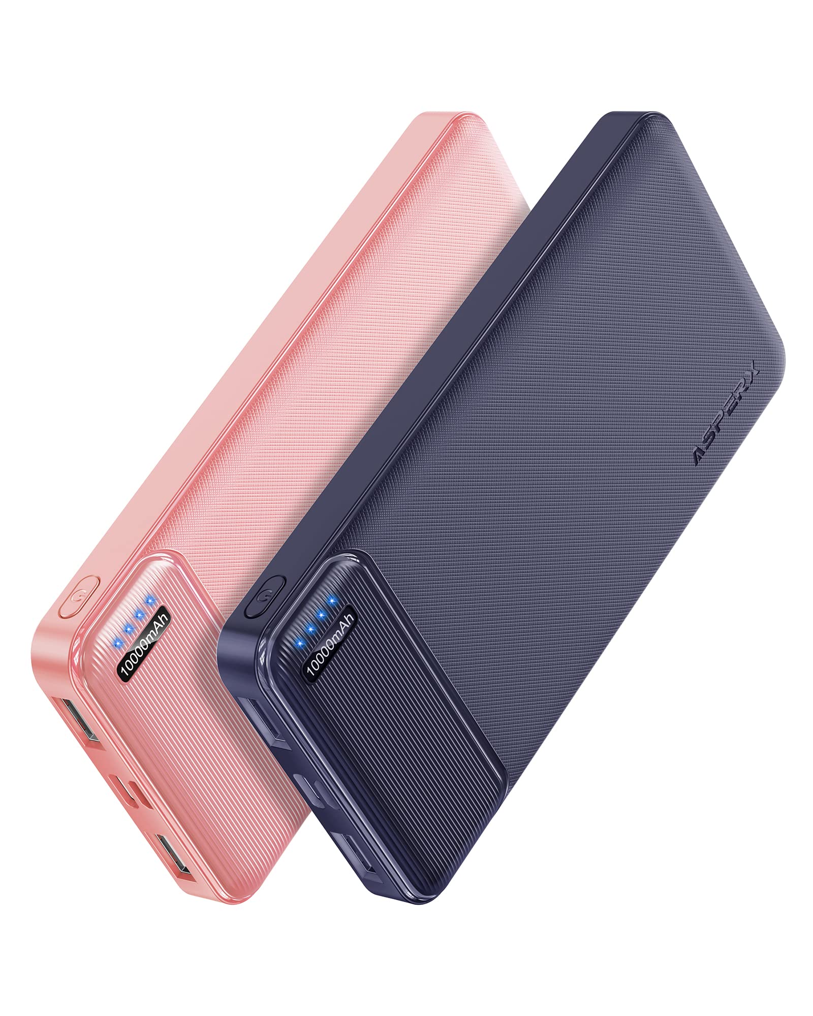 AsperX Power Bank 2 Pack, 10000mAh USB C Portable Charger for iPhone, Portable Battery Bank with 3 Outputs, Travel Essentials Battery Pack Power Bank for iPhone Series, Smartphones, Earphones and More 🍁 All In One Marketplace Canada