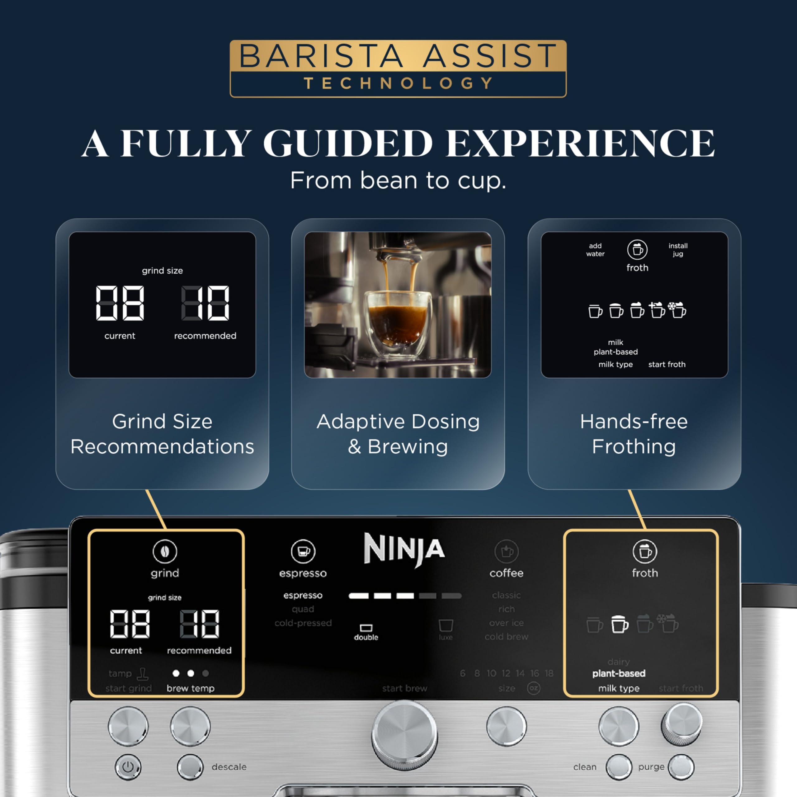 Ninja Espresso Machine, Luxe Café Premier Series, Drip Coffee Maker and Rapid Cold Brew, Integrated Grinder, Assisted Tamper, Hands-Free Frother, ES601C (Canadian Version) 🍁 All In One Marketplace Canada