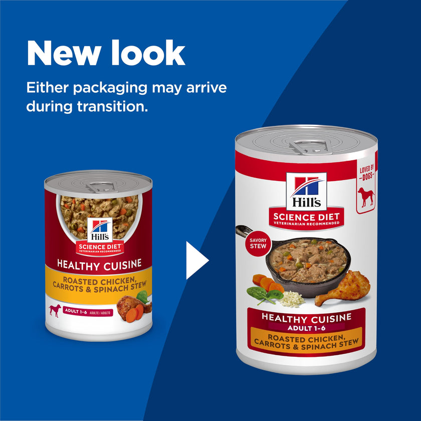 Hill's Science Diet Adult Healthy Cuisine Canned Dog Food, Roasted Chicken Carrots & Spinach 12 x 354 g Can 🍁 All In One Marketplace Canada