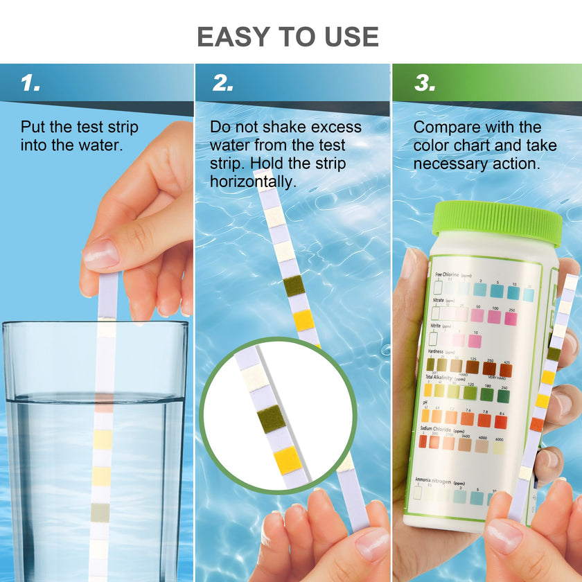 AAwipes Aquarium Ammonia Test Strips 8-in-1 | 50 Strips | Quick & Accurate Water Testing for Freshwater & Saltwater Tanks -Test pH, Carbonate, Alkalinity, Hardness, Chlorine, Nitrite, etc. (K02-50) 🍁 All In One Marketplace Canada