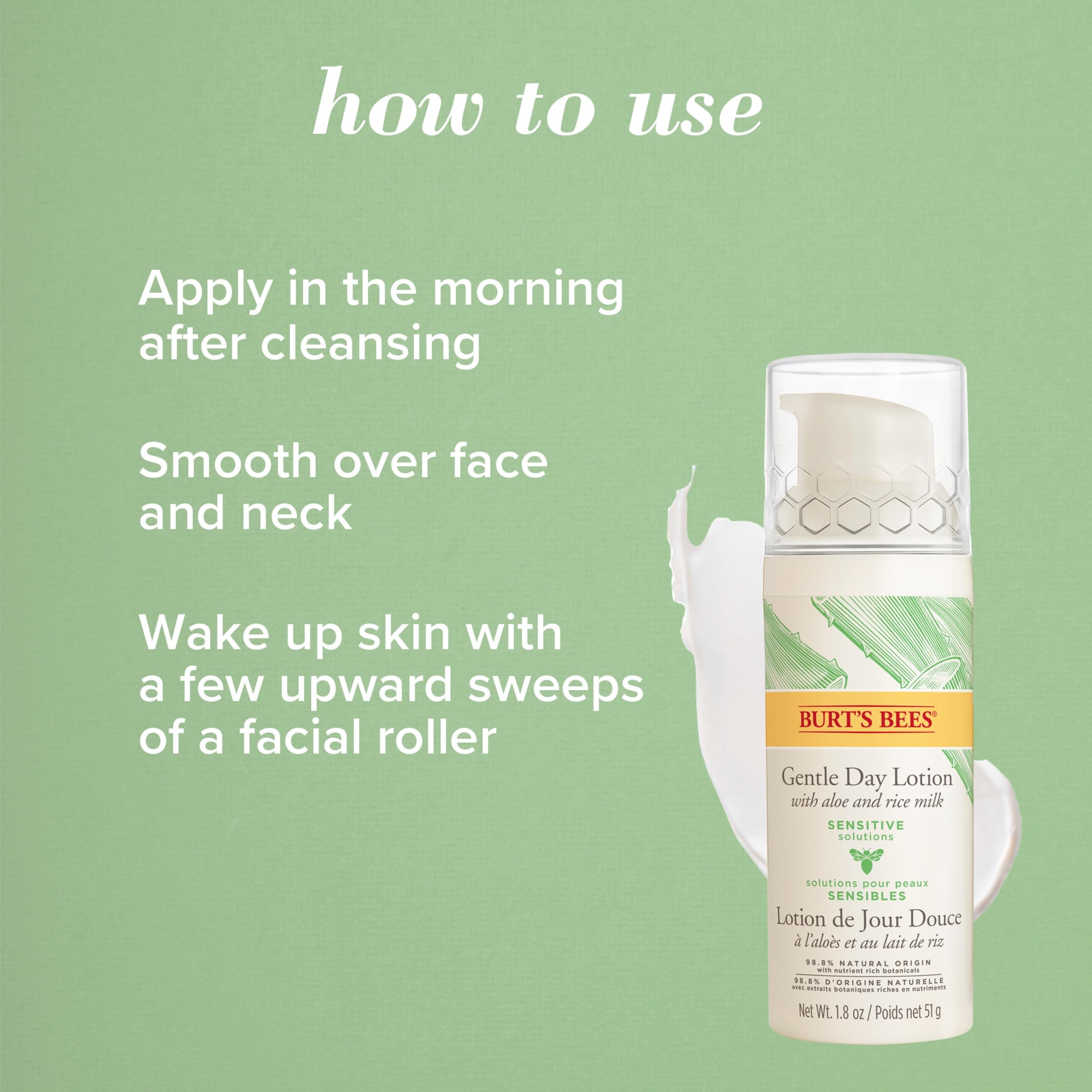 Burt's Bees Sensitive Hydrating Gentle Daily Face Cream Moisturizer Face Lotion for Sensitive Skin with Aloe and Rice Milk, , Mother's Day Gift, 98.9% Natural Origin, Developed with Dermatologists, 51g 🍁 All In One Marketplace Canada