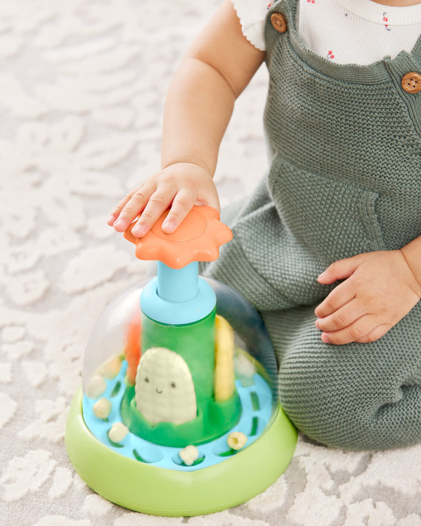 Skip Hop Press & Spin Baby Toy, Farmstand What's Poppin Corn Spinner 🍁 All In One Marketplace Canada