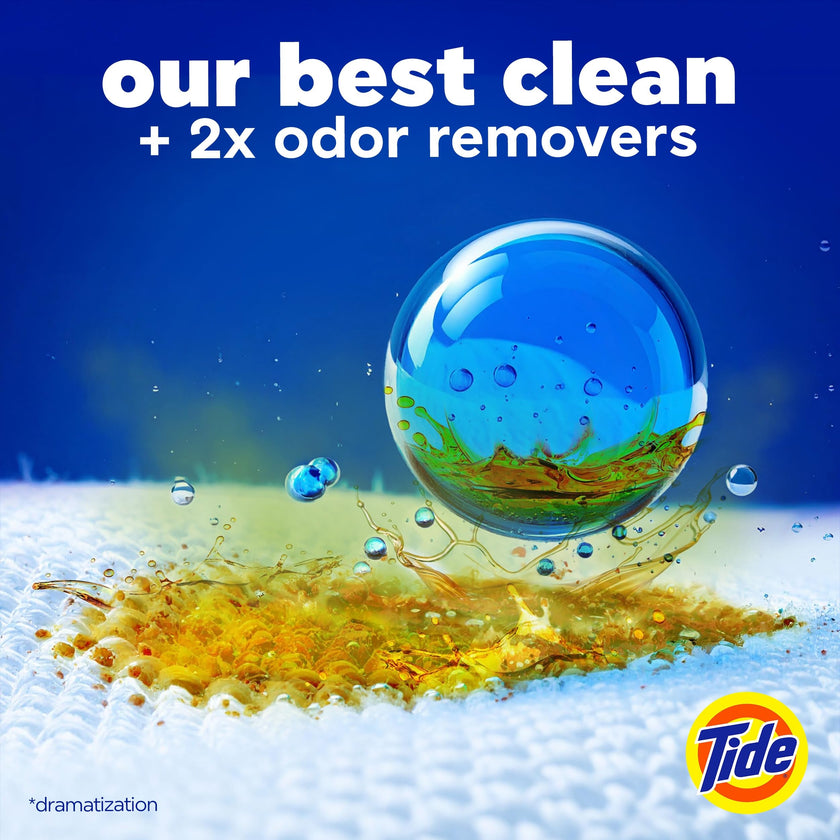 Tide Odour + Oxi Laundry Detergent Pacs, Original Scent, Advanced Odour + Stain Fighter, laudry soap washing detergent pacs, 63 Count 🍁 All In One Marketplace Canada