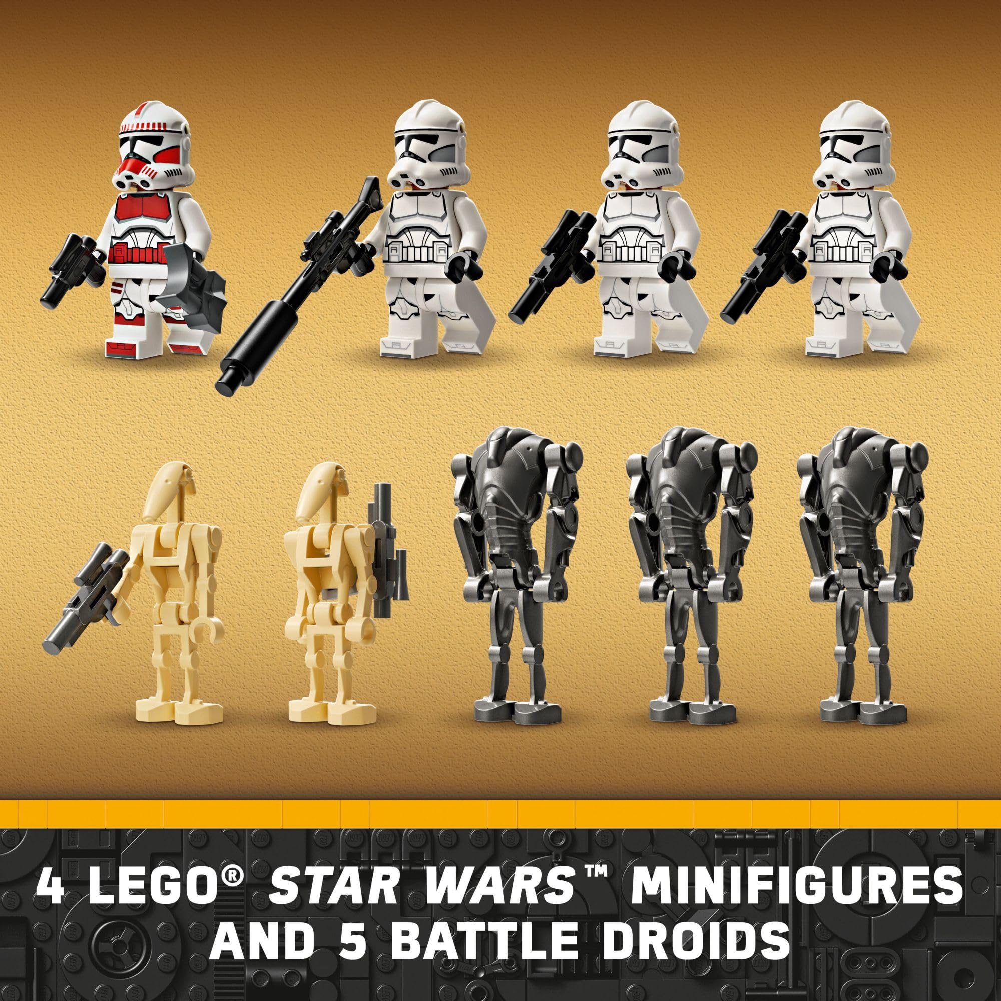 LEGO Star Wars Clone Trooper & Battle Droid Battle Pack Set for Kids, Buildable Toy Speeder Bike Vehicle, Tri-Droid and Defensive Post, Collectible, Gift for Boys and Girls Aged 7 and Up, 75372 🍁 All In One Marketplace Canada