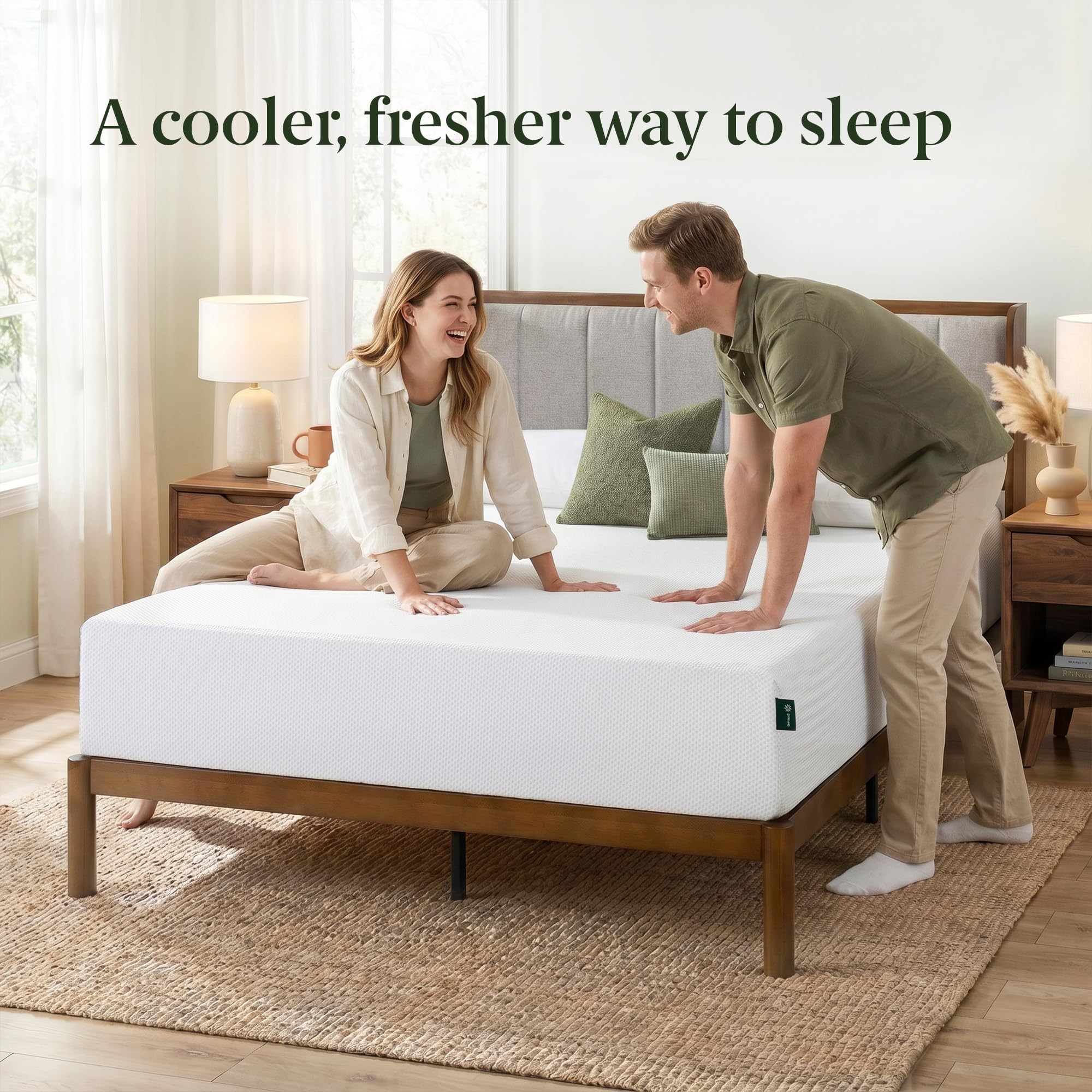 Zinus Twin Mattress - 10 Inch Green Tea Cooling Gel Memory Foam Mattress, Pressure Relief, for Cool Sleep, CertiPUR-US Certified Foam, Mattress in a Box, 10-Year Warranty, Twin Size 🍁 All In One Marketplace Canada