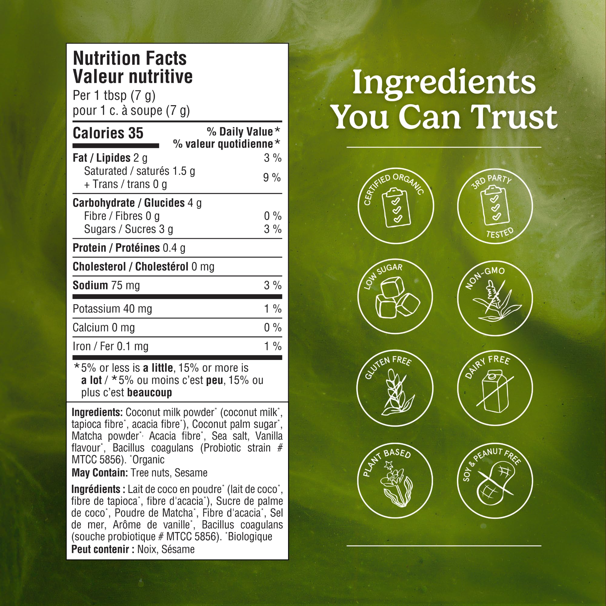 Organic Traditions Matcha Latte Powder, Japanese Matcha Green Tea With Coconut Milk, Naturally Occurring Caffeine And L Theanine, Lightly Sweetened Instant Latte Drink With Probiotics, 150g / 5.3oz 🍁 All In One Marketplace Canada