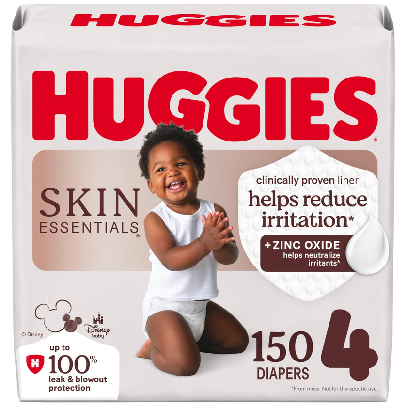 Huggies Size 4 Diapers, Skin Essentials Baby Diapers, Size 4 (22-37 lbs), 150 Count, Packaging May Vary 🍁 All In One Marketplace Canada