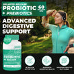 Probiotics Women & Men - 60 Billion CFU Probiotic + Prebiotics | Delayed Release Capsules Survive Stomach Acid for Max Potency | Digestive & Immune Support | Bloating & Gas Relief | Shelf Stable Lactobacillus Strains | Canadian Made, 3rd Party Tested