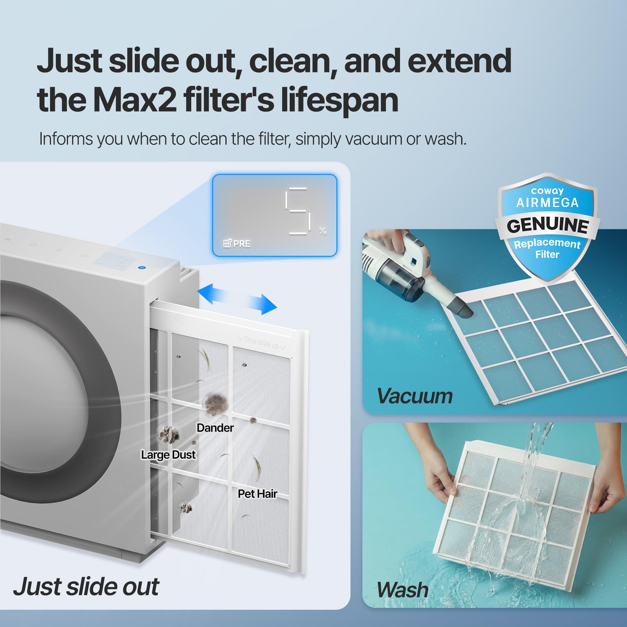 COWAY Airmega Mighty2 Air Purifier, Next Gen of AP-1512HH, for Large Room & Home Cleans up to 1,800 ft², IEST certified HEPA and Active Carbon for Allergies, Smoke, Dust, Pets & Mold, AP-1512N(W) 🍁 All In One Marketplace Canada