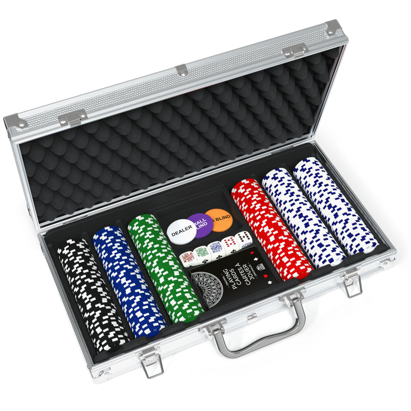 Cardinal Classics, 300-Piece Poker Set with Aluminum Carrying Case & Professional 11.5g Chips Plus 5 Poker Dice, for Adults and Kids Ages 10 and up 🍁 All In One Marketplace Canada