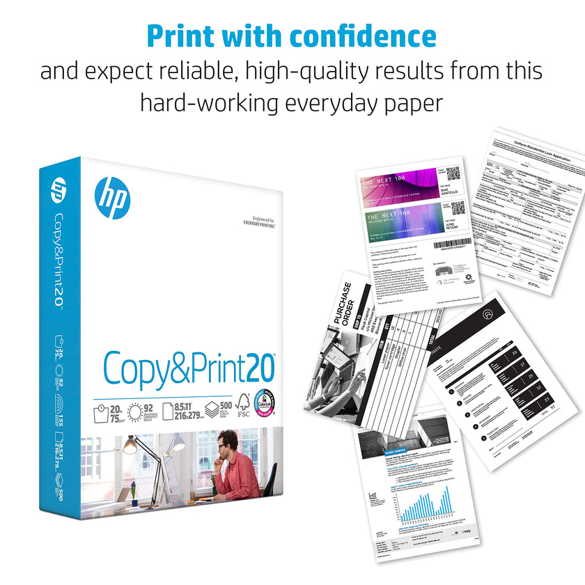 HP Printer Paper 8.5x11 Copy&Print 20 lb 5 Ream Case 2500 Sheets 92 Bright Made in USA FSC Certified Copy Paper HP Compatible 200350C 🍁 All In One Marketplace Canada