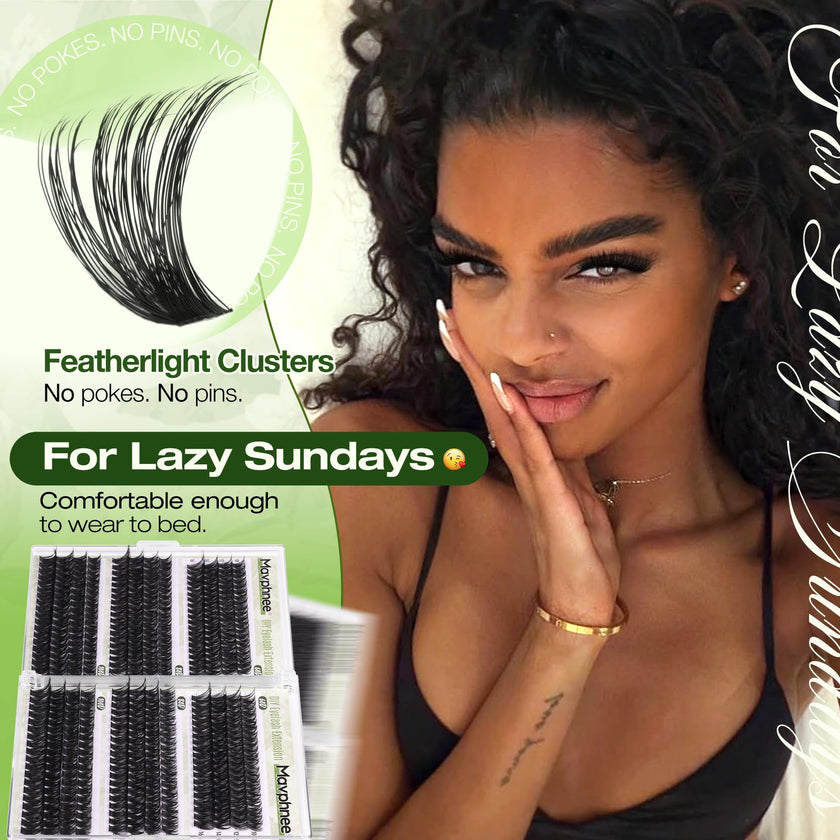 D Curl Cluster Eyelash Extensions 480Pcs Volume Lash Extensions DIY Eyelash Extensions for Beginners Wispy Eyelash Clusters Natural Fluffy Individual Lashes Clusters (60D 80D 100D Mixed, 10-16MM) 🍁 All In One Marketplace Canada