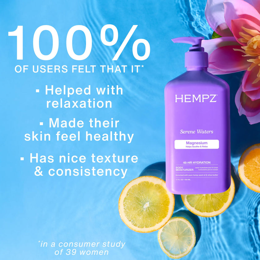 Hempz Magnesium Body Lotion, Serene Waters Moisturizer, Soothing and Hydrating with Arnica, 17 fl.oz. 🍁 All In One Marketplace Canada