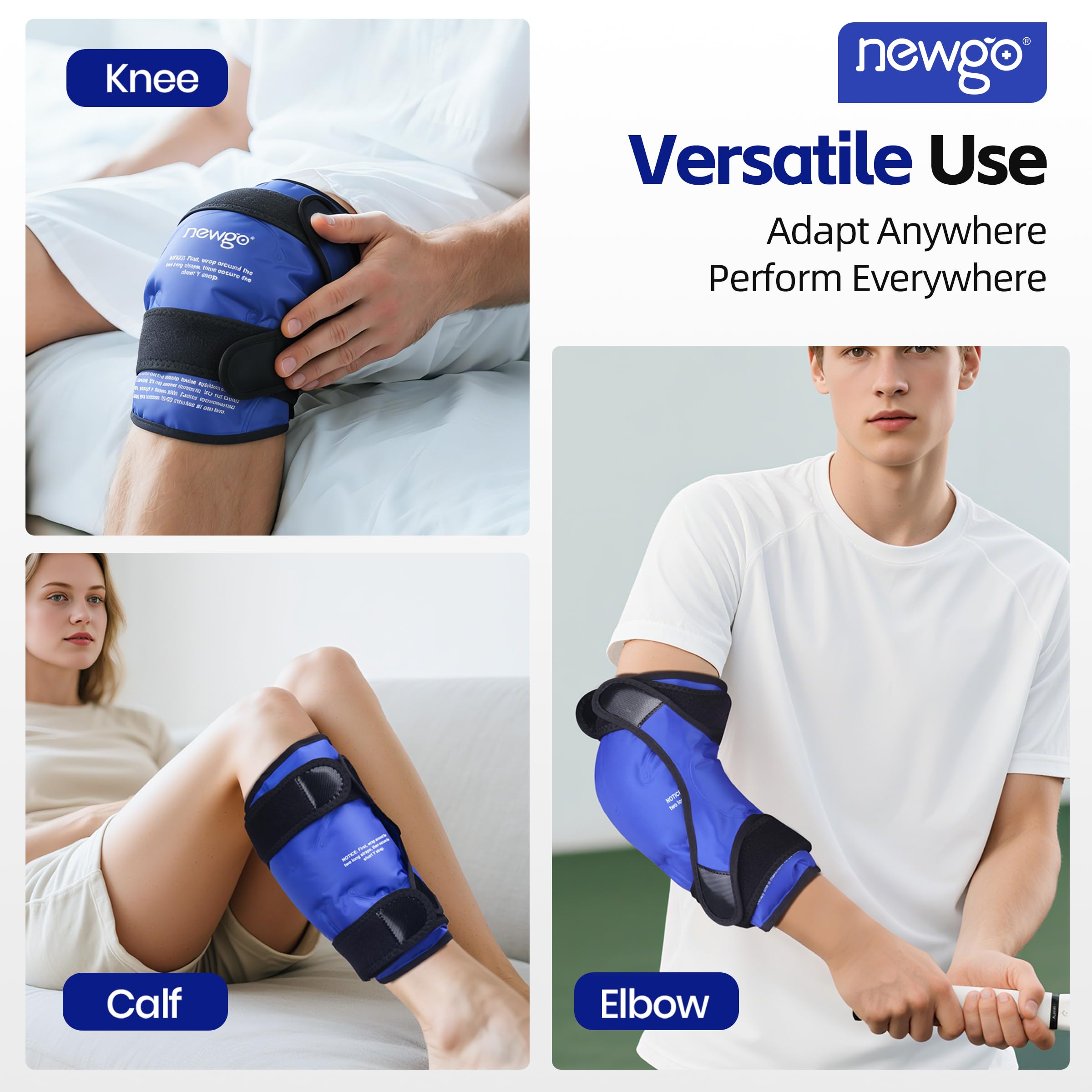 NEWGO Ice Pack for Knee Replacement Surgery, Reusable Gel Cold Pack Knee Ice Pack Wrap Around Entire Knee for Knee Injuries, Knee Ice Wrap for Pain Relief, Swelling, Bruises 🍁 All In One Marketplace Canada