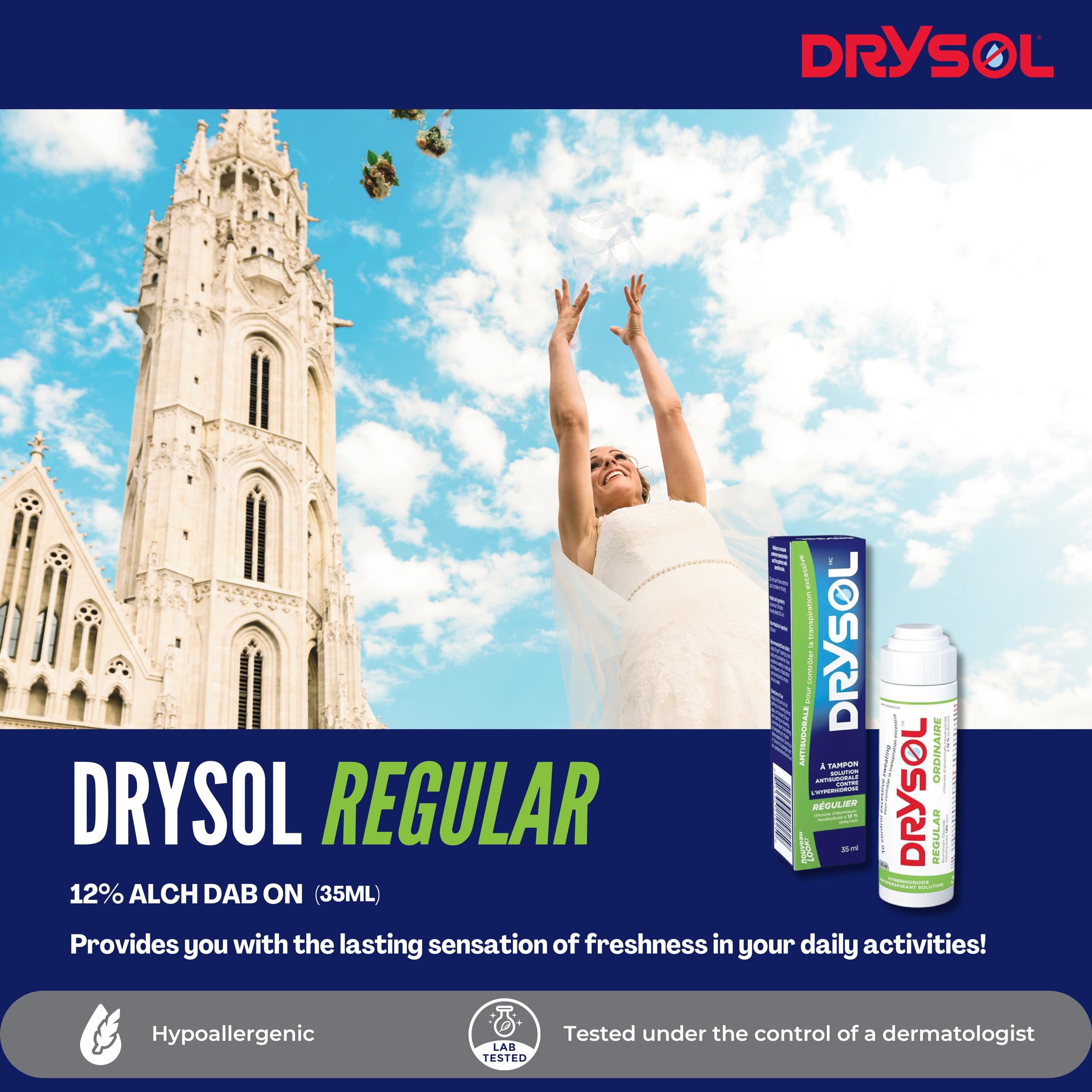 DRYSOL 12% Regular Strength - Clinical Strength Antiperspirant - Aluminum Chloride Hexahydrate - Moderate Sweating Control - For Men and Women 🍁 All In One Marketplace Canada