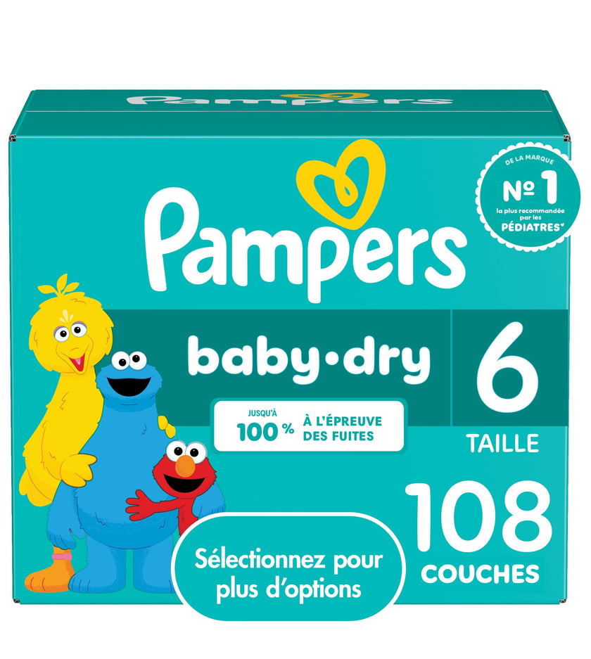 Pampers Baby Dry Diapers - Size 6, 108 Count, Absorbent Disposable Diapers 🍁 All In One Marketplace Canada