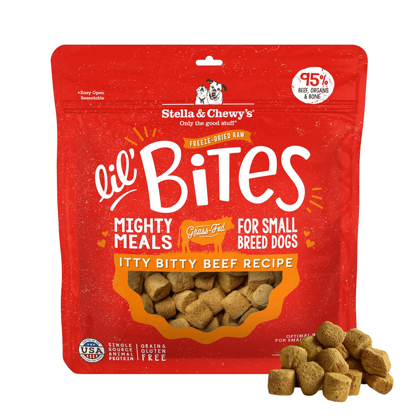 Stella & Chewy’s Lil’ Bites for Small Breed Dogs – Itty Bitty Beef Recipe – Protein Rich, Grain Free Dog & Puppy Treat – Great Meal or Snack for Training & Rewarding – 198g Bag 🍁 All In One Marketplace Canada