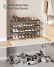 SONGMICS Shoe Rack, 3-Tier Shoe Organizer, Sturdy Storage Shelf, Upright or Upside Down, for 16-20 Pairs, Stackable, for Entryway, 30 x 92 x 55 cm, Black ULSA303B02 🍁 All In One Marketplace Canada