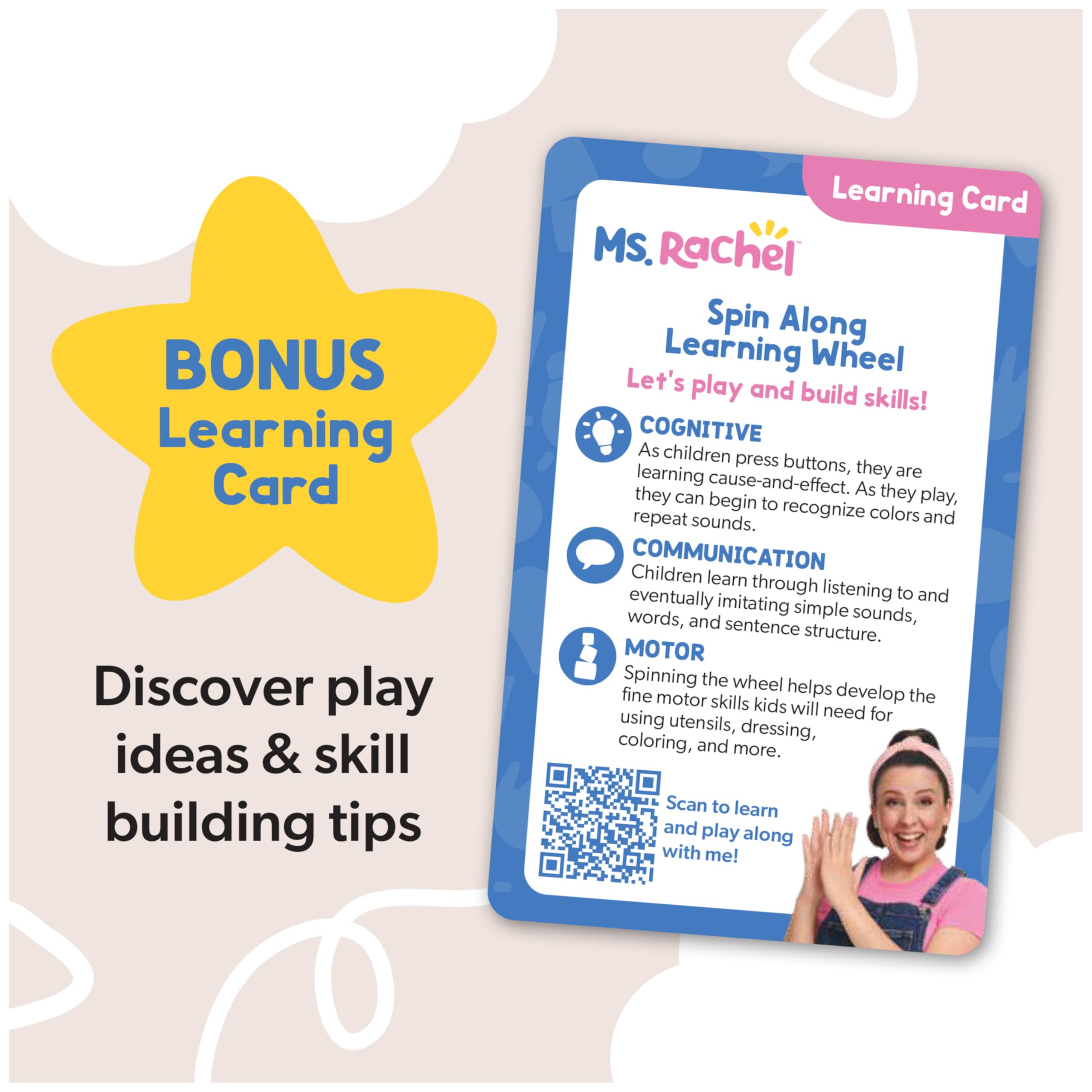 Ms. Rachel Official Spin Along Learning Wheel with 3 Learning Play Modes, Educational Toys & Toddler Toys for Girls & Boys Ages 1-3+ 🍁 All In One Marketplace Canada