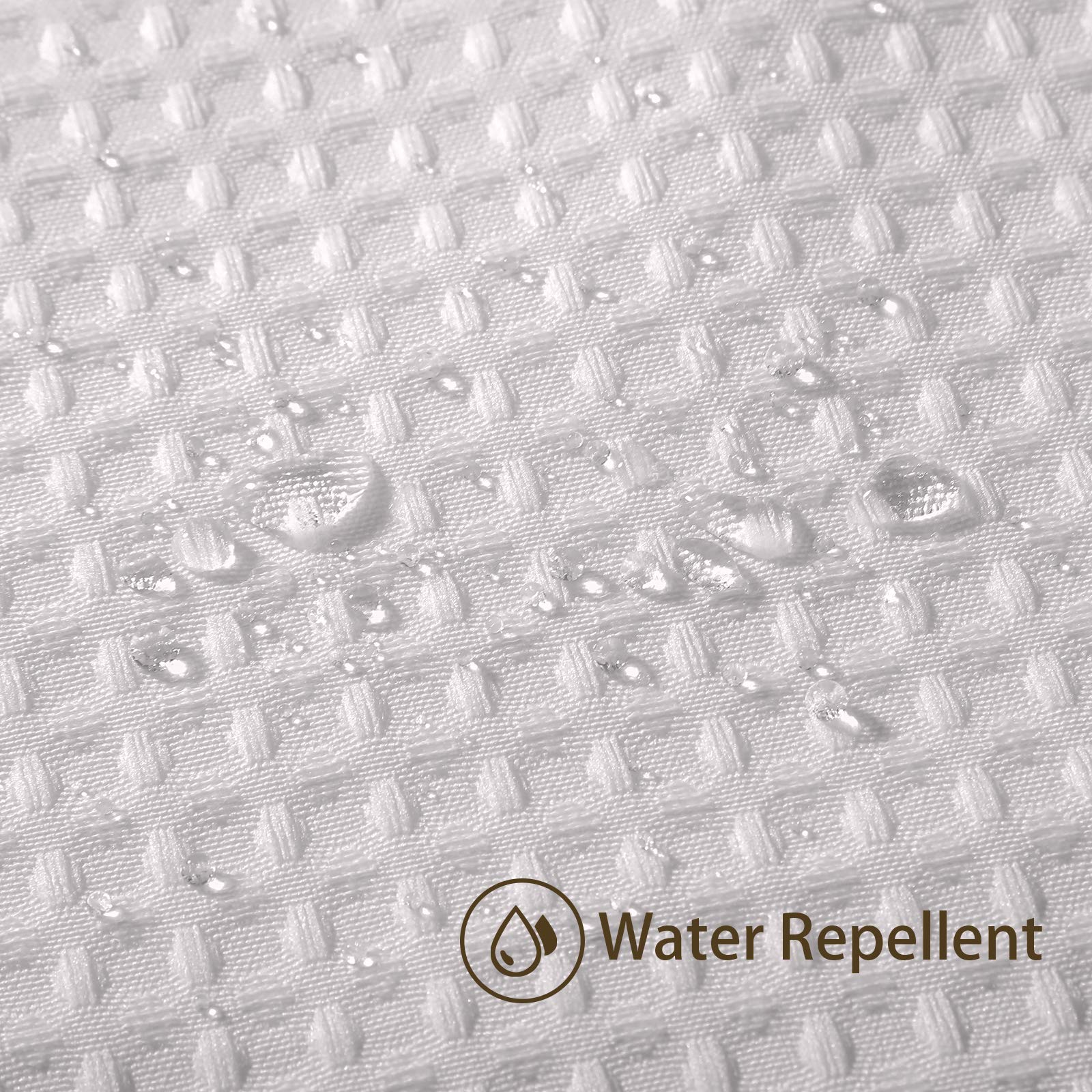 Waffle Weave Shower Curtain with Stainless Steel Hooks - 256 GSM Heavy Duty Fabric Bath Curtains, Hotel Luxury Quality, Water Resistant, Machine Washable, Weighted Hem, 72 x 72 Inches (White) 🍁 All In One Marketplace Canada