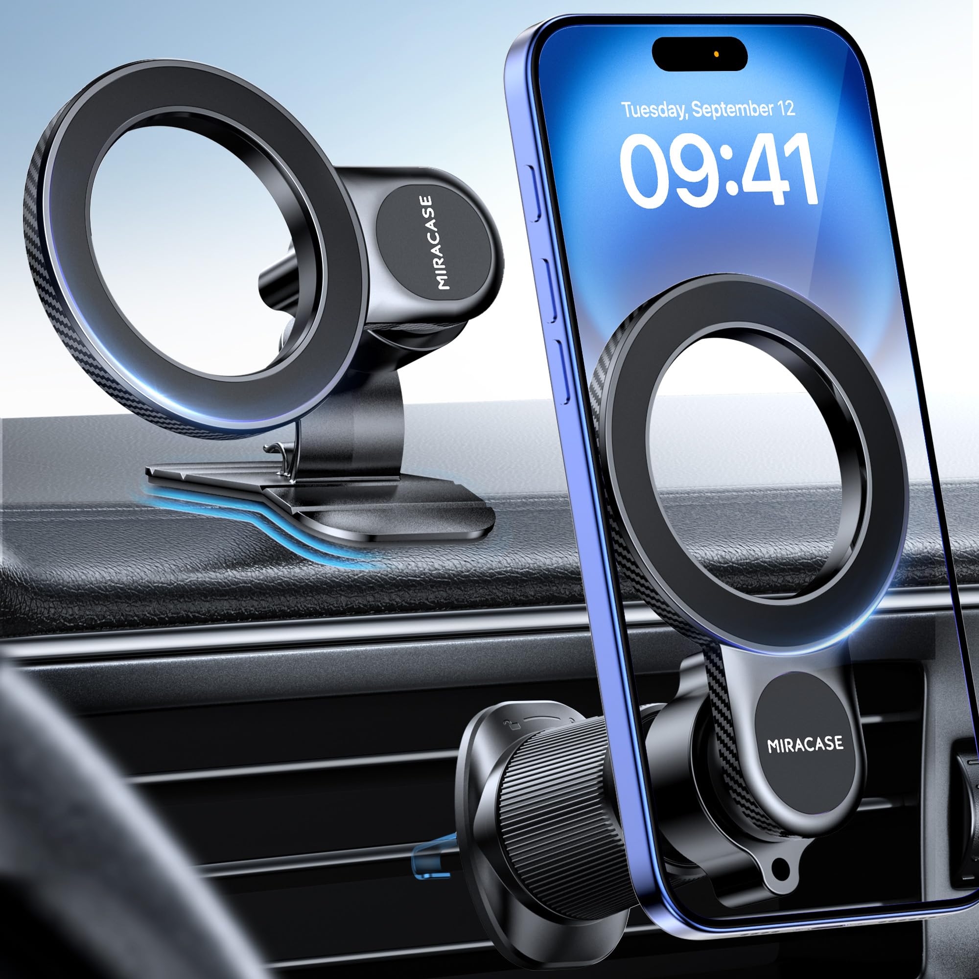 Miracase for MagSafe Car Mount【Won’t Block Vent &20 Strongest Magnets】 Magnetic Phone Holder for Car Phone Holder Mount Dash for Car Accessories for Women Men for iPhone 17 Pro Max Air 16 15 14 13 12 🍁 All In One Marketplace Canada