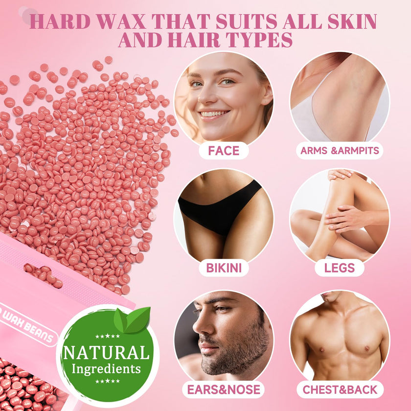 Waxing Kit for Women & Men: Wax Kit Wax Warmer for Hair Removal with 5 Packs Hard Wax Beads & Wax Pot, At-Home Wax Melt Warmer for Brazilian Bikini, Legs & Body, Ideal for Sensitive Skin & Beginners 🍁 All In One Marketplace Canada