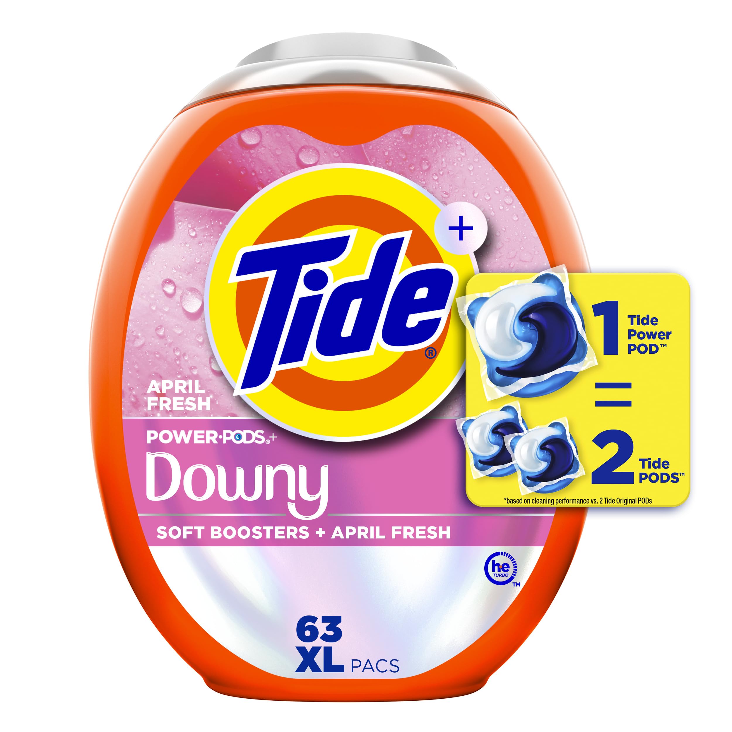 Tide Power PODs + Downy Laundry Detergent Pods, Soft Boosters + April Fresh, 63 Count 🍁 All In One Marketplace Canada