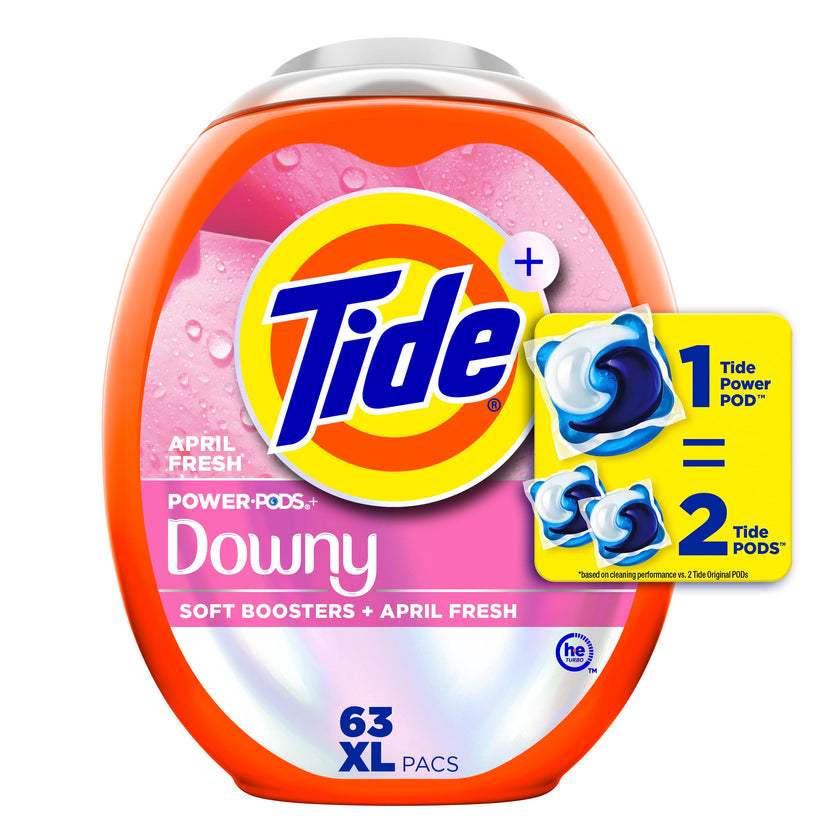 Tide Power PODs + Downy Laundry Detergent Pods, Soft Boosters + April Fresh, 63 Count 🍁 All In One Marketplace Canada