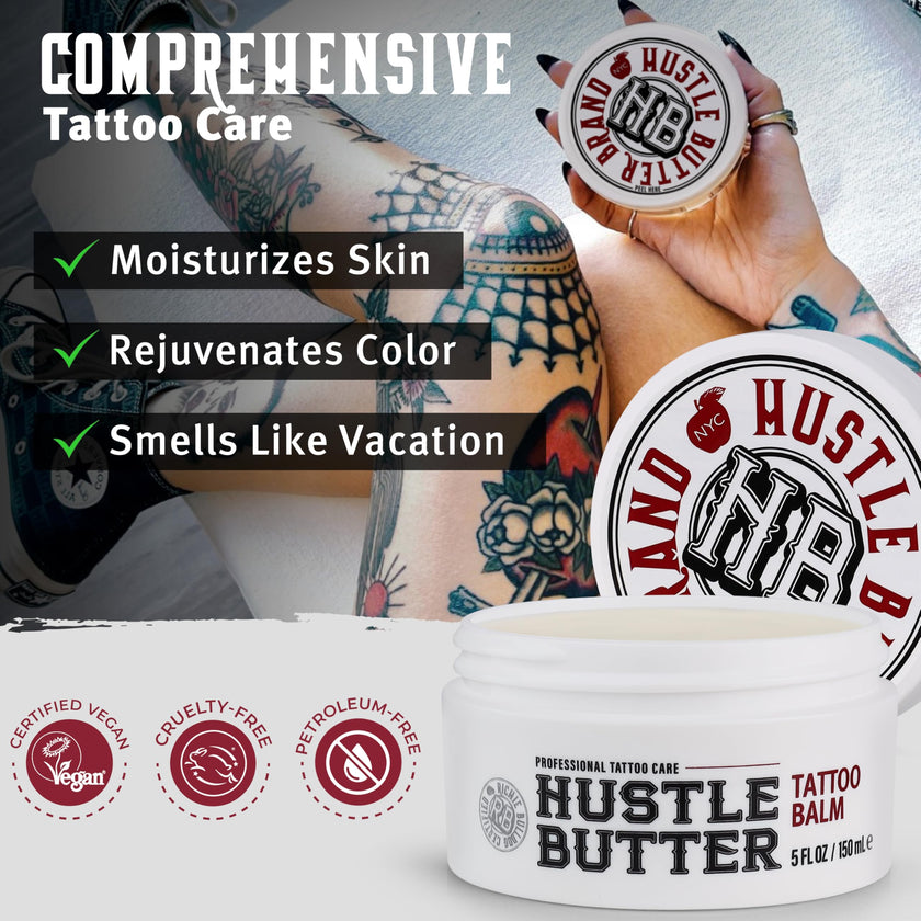 Hustle Butter Tattoo Aftercare 5oz Tattoo Balm, Heals + Protects New Tattoos and Rejuvenates Older Tattoos - 100% Vegan Tattoo Cream No-Petroleum 🍁 All In One Marketplace Canada