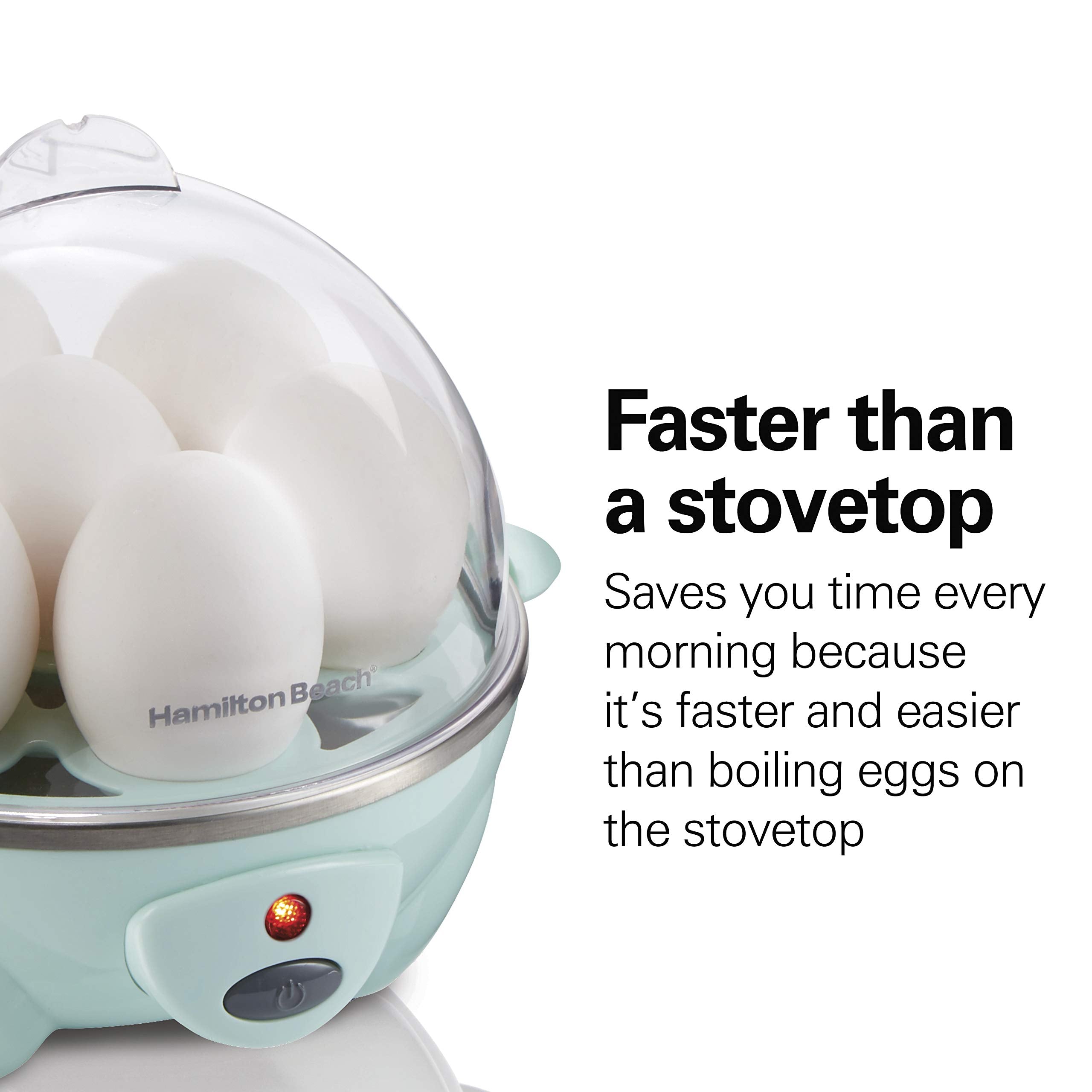 Hamilton Beach 3-in-1 Egg Cooker, Hard-Boiled, Poached, Omelets, 7 Egg Capacity, Teal, 25504G 🍁 All In One Marketplace Canada