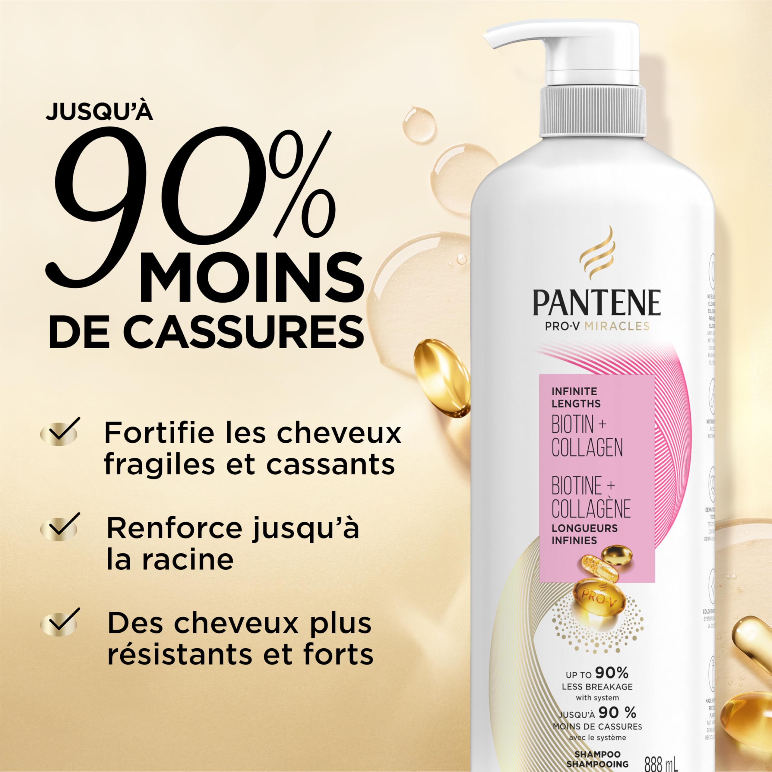 Pro-V Miracles Infinite Lengths Biotin + Collagen Sulfate-Free Shampoo 888mL 🍁 All In One Marketplace Canada